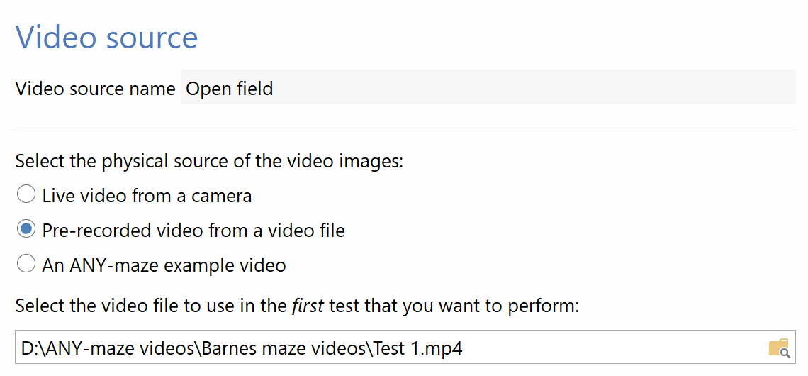 Tracking in pre-recorded videos - ANY-maze